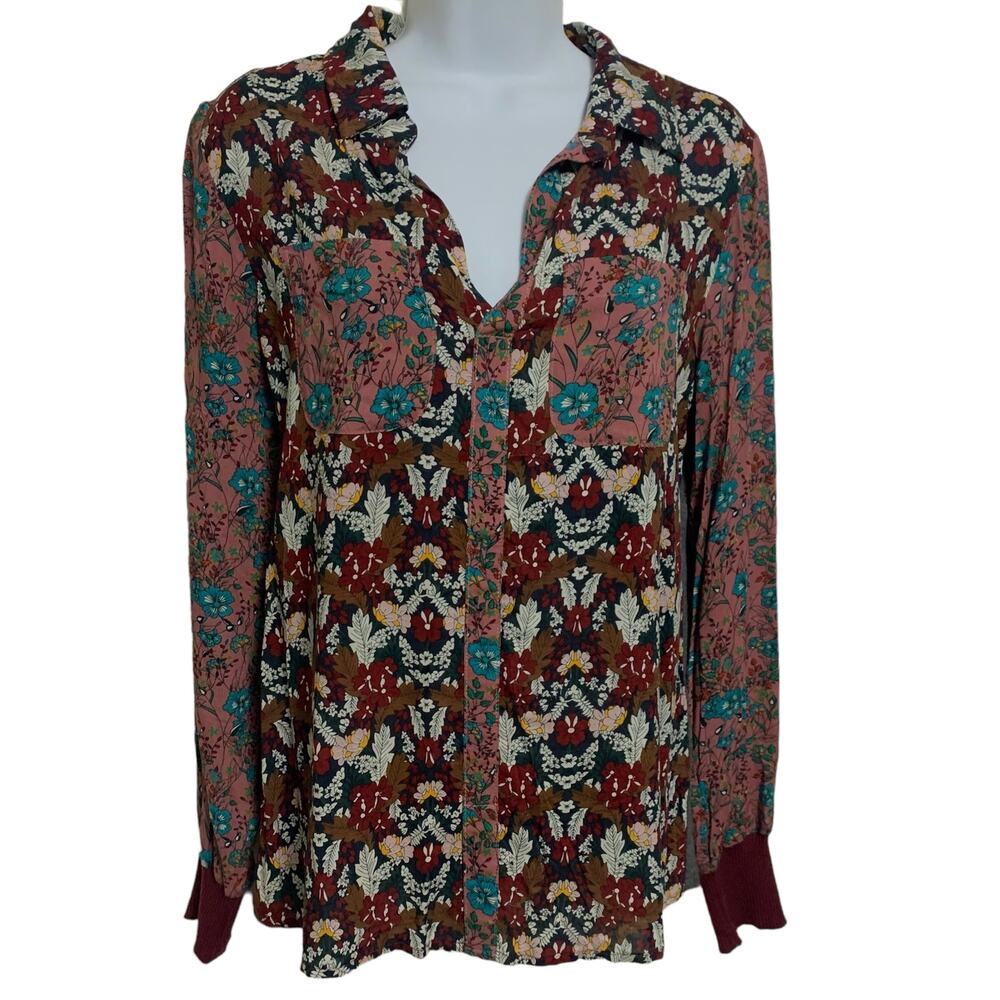 TINY by Anthropologie Floral Blouse Womens Size XS